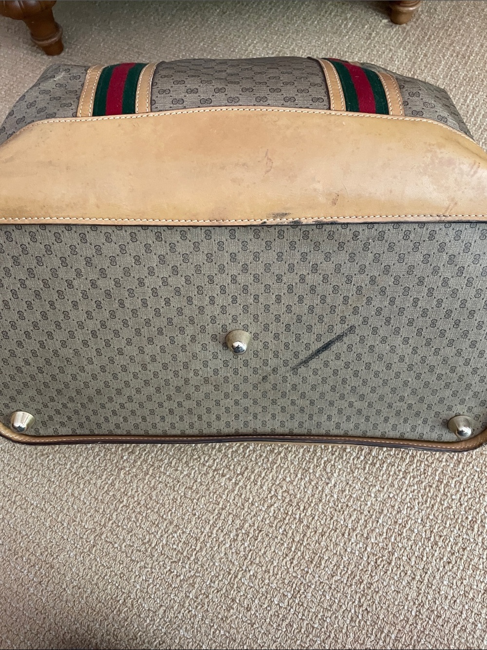 GUCCI Authentic gg monogram Vintage overnight travel bag. O/S - Picture 6 of 13